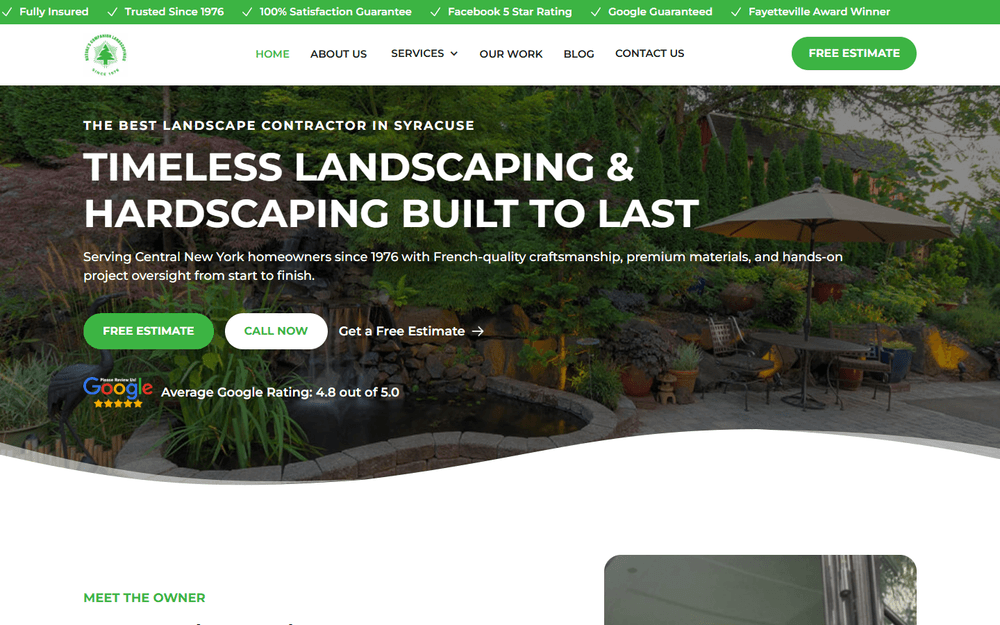 Nature's Companion Landscaping website